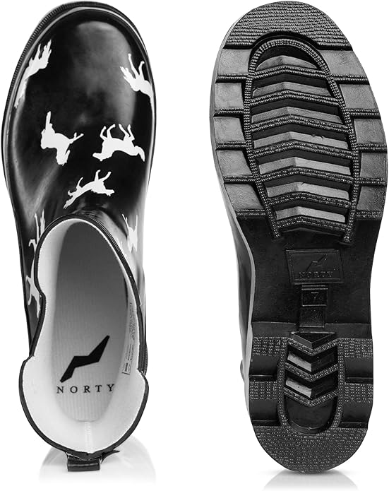 NORTY - Womens Ankle Rain Boots - Ladies Waterproof Winter Spring Garden Boot runs ½ size large