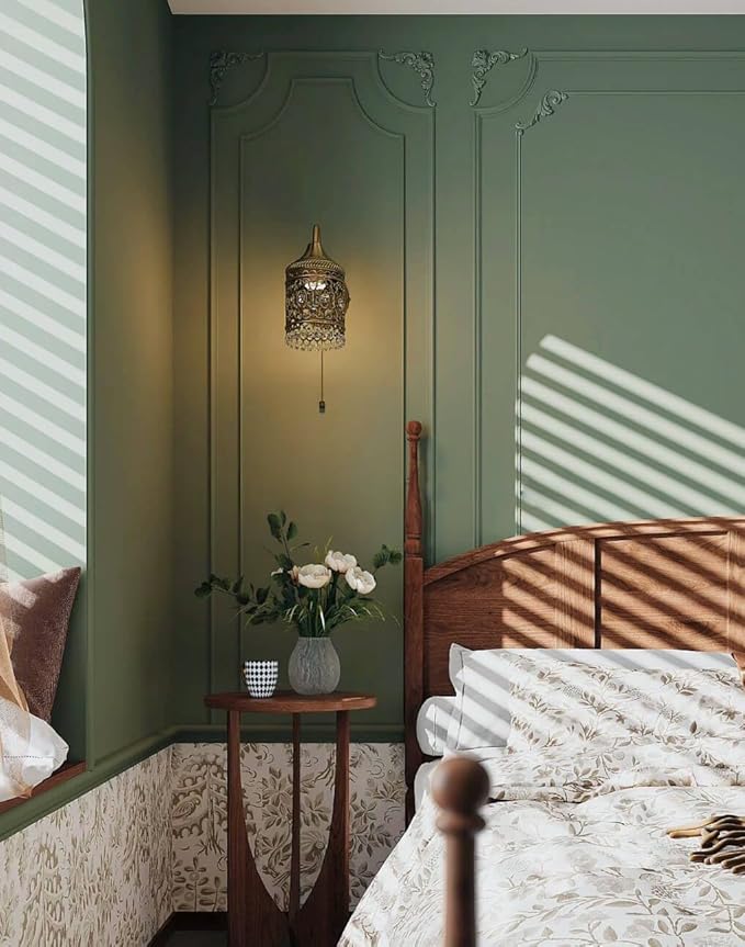 Dimoon 78.7''x17.7'' Green Peel and Stick Wallpaper Contact Paper Modern Self Adhesive Wall Paper Removable Renter Friendly Textured Solid Color Shelf Cabinet Vinyl Roll (78.7''x17.7'',Dark Green)