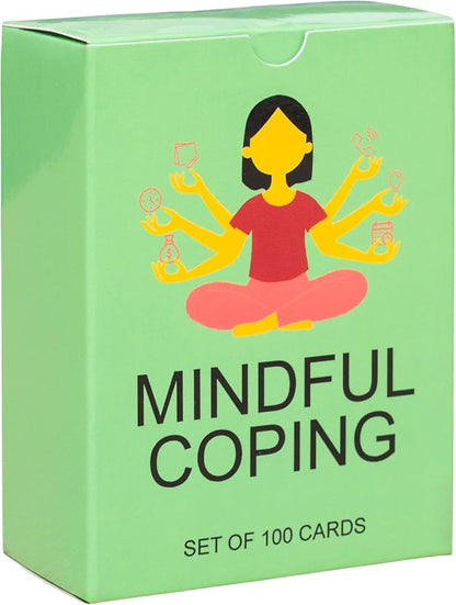 100 Mindful Coping Activity Cards – Self-Care & Stress Management Prompts for All Ages | Portable Travel Deck for Mental Wellness, Focus & Stress Relief