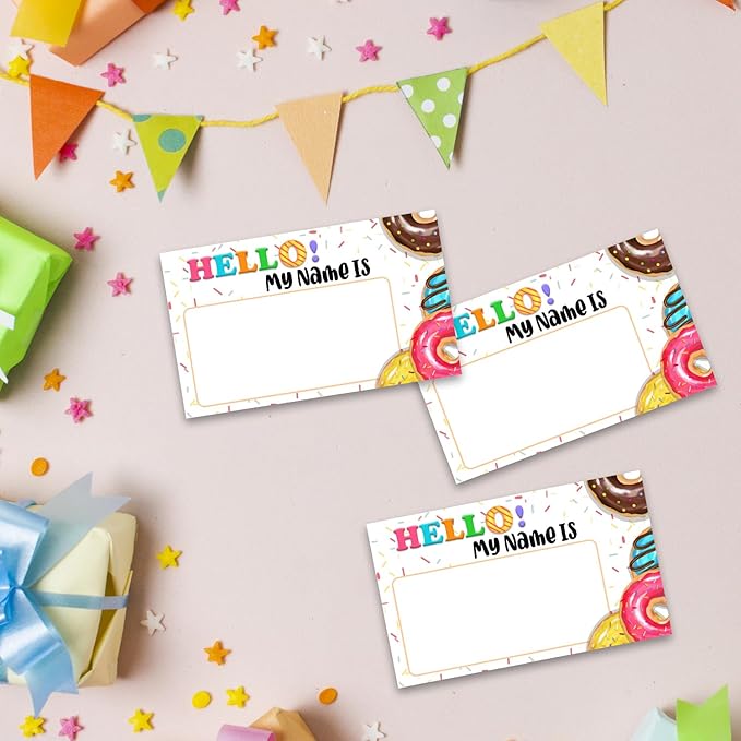 What is Your Donut Name Game, Game Sign and 30 Cards, Donut Birthday Party Sign for Girls, Wedding, Anniversary, Holiday Activity, Kids Donut Activity Cards