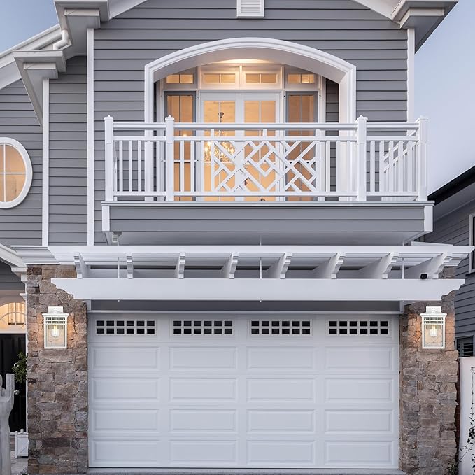 Outdoor Light Fixture Wall Mount, Rustic Exterior Lights Fixture Wall Sconces with Seeded Glass for Front Porch, Waterproof Outdoor Lantern in White Finish for Home, Garage, Barn, Storefront