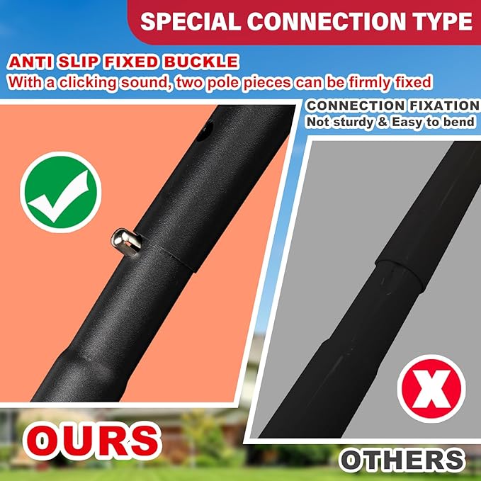 XIFAN Flag Pole Kit for Outside, 10 FT Heavy Duty Flagpole for Outdoor House in Ground, with Ground Spike for Garden Yard, Residential or Commercial