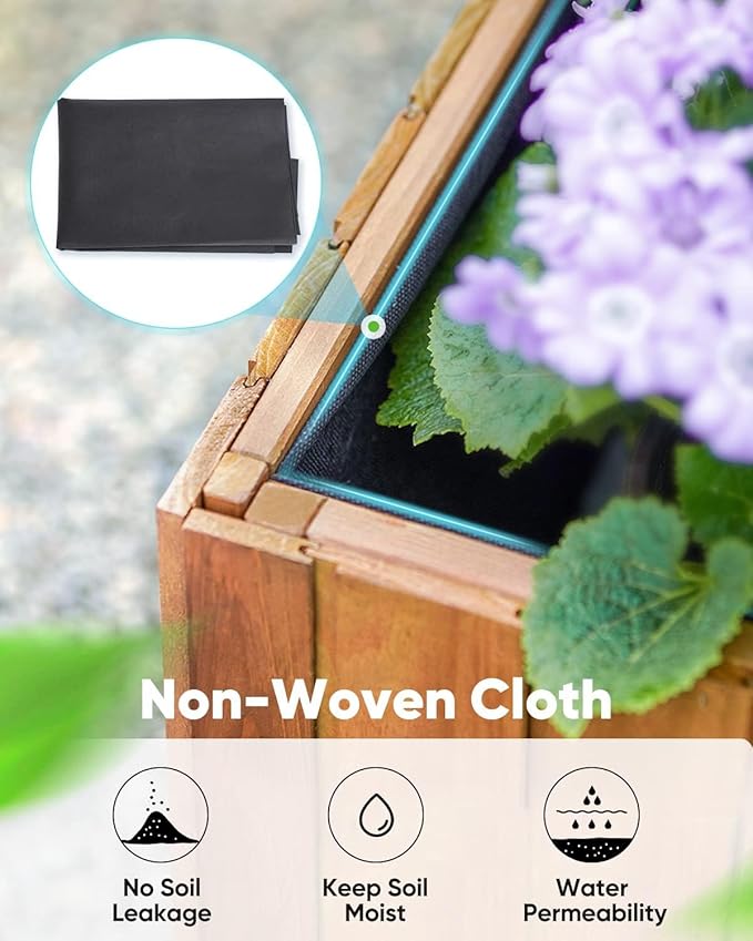 Quictent Raised Garden Bed Wood Planter Box with Lattice Trellis for Vine Climbing Plants Flower Free-Standing, for Patio Garden Indoor Outdoor 25x12x48 in