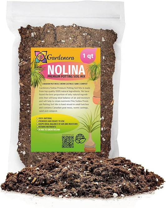 Premium Nolina Plant Potting Mix - Crafted for Robust Growth and Distinctive Form - 1 Quart