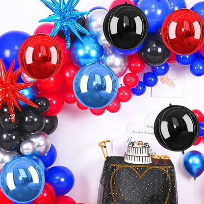 Giant Foil Balloons, 6Pcs Large Metallic Red Round Balloons, 22 Inch Big Round Foil Balloon for Red Birthday Party Baby Shower Wedding Decorations