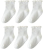 6 Pairs Toddler Ruffle Socks for Girls - Baby Grip Socks with Non-Slip, Cute Grippy Frilly Design