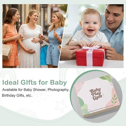 Baby Play Gym Mat Tummy Time Mat, Washable Baby Activity Play Mat for Sensory, Visual, Hearing, Touch Development, Baby Toys Shower Gift for Newborn