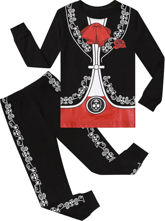 A&J DESIGN Pure Cotton Printed Pjs for 2-14 Years Kids, 2-Piece Long-Sleeved Pajamas Set