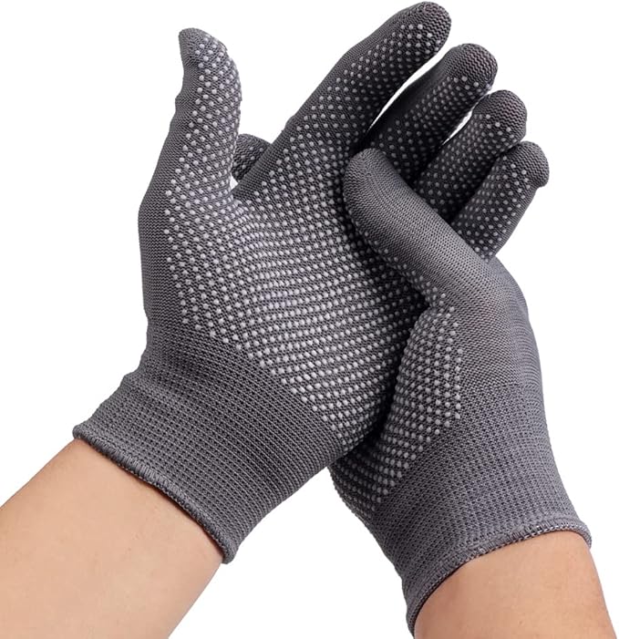 24Pcs Work Gloves Anti-slip Knitted Stretchy Cloth Glove Thin Moist Glove Liners
