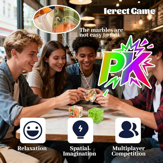 Large 3D Labyrinth Cube Puzzle, 3D Magic Cube Maze Ball Puzzle, Spatial Awareness Brain Training Toy for Stress Relief & Logic Development, Educational Focus Game Gift for Adults Teens(2PCS)