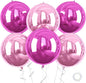 6 Pcs Hot Pink and Pink Balloons, 22 Inch Big Round Foil Balloon for Graduations Birthday Party Baby Shower Wedding Decorations