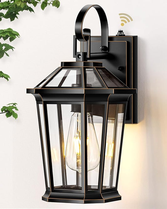 VIANIS Dusk to Dawn Outdoor Wall Lighting, Black Waterproof Exterior Lighting Fixtures for House, 100% Anti-Rust Aluminum Modern Outside Coach Light Fixture Wall Mount for Porch, Garage, Front Door