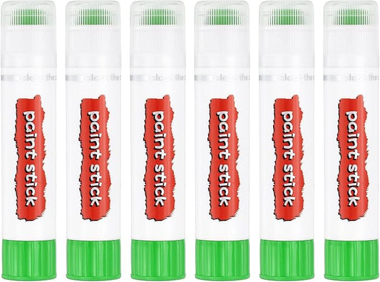 PATIKIL Tempera Paint Sticks, 6 Pcs Solid Tempera Paints Sticks Washable Bulk Markers Pen Quick Drying for Artists Beginners Art Supplies, Yellow-Green