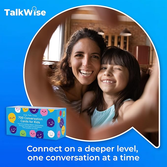 700 Conversation Cards for Kids, Fun Kids Conversation Starter Cards for Kids, Teens, Family Night, Dinner, Play Conversation Games, Color-Coded Across 6 Topics, Take Anywhere