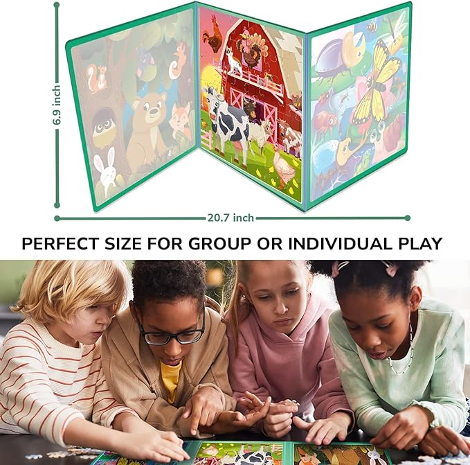 QUOKKA Magnetic Puzzles for Kids Ages 4-6 - 36 Pieces Sudoku Toddler Puzzles Ages 2-4 - Travel Games for Kids Ages 3-5 - Animal Farm Bugs Toddler Travel Toys - Car Airplane Road Trip Games