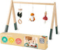 Little Big Friends Wooden Baby Activity Gym – Montessori Play Gym for Babies | Encourages Motor Skills & Sensory Development | Includes Crinkle Fabrics, Wooden Chimes & Hanging Toys – Forest