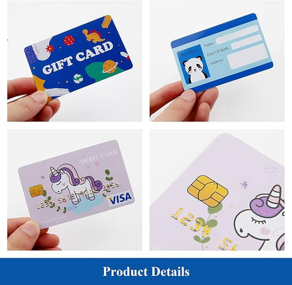 Fake Credit Cards for Kids, Play Credit Cards Pretend Debit Credit Cards for Girls and Boys, Driver's License, Membership Play Cards, Fake Toy Cards 12pcs