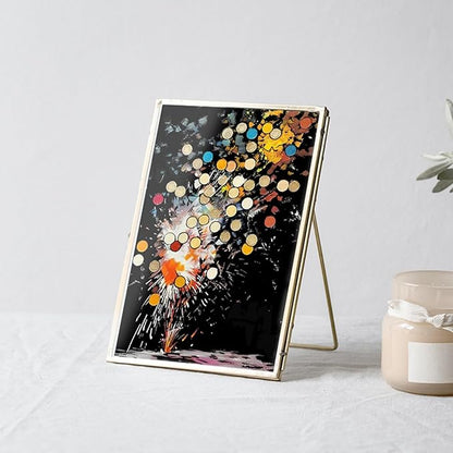 Georgie Porgy Scratch Paper Art Set for Kids Adults Magic Rainbow Painting Boards for DIY Arts and Crafts Kits Christmas Birthday Gift with Scratching Tools Kit (Glow in The Dark Fireworks + Balloon)