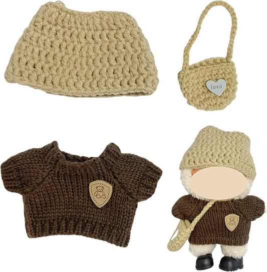 Clothes Set Compatible with 17cm Doll, Hat and Overalls Set for 15cm Doll Outfit Accessories Suit, Cute Clothe for Dress up Unique Style.