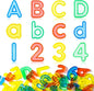 66 Pcs Plastic Letters and Numbers – Light Table Manipulatives Set for Alphabet Learning, Math Basics, and Color Recognition