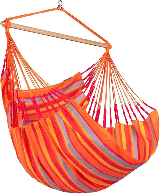 LA SIESTA® - Large Comfort Domingo Hammock Swing Chair - Weather & Tear Resistant Hanging Hammock Chair - Indoor Outdoor Hammock Chair Swing - Patio Porch Bedroom Hanging Chair - Max 285 Lbs, Toucan