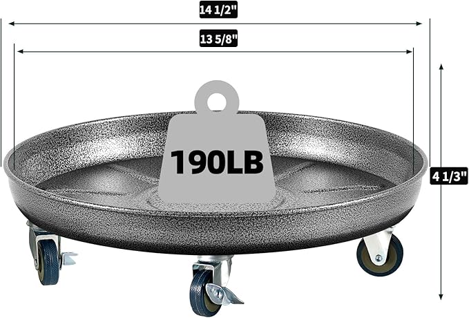 Heavy Duty Plant Caddy with Wheels 14 Inch, 360° Caster, Outdoor Rolling Plant Dolly That is Not Easily Rusted, Indoor Metal Plant Cart with Rollers, Plant Pot Trolley, Silver 3 Pack