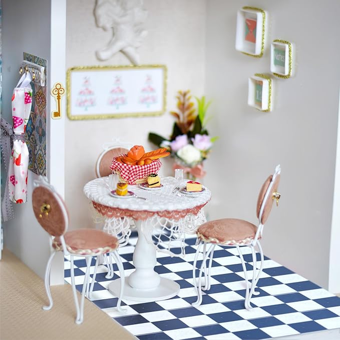 DOITOOL Miniature Dollhouse Flooring Mini Dollhouse Accessories, 27PCS Floor Sheet Wood Flooring Decorations, Doll House Furniture Accessories (s