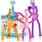 Giraffe Sensory Toys 4Pcs Gift for Toddlers Girls Year Old Ages 3 4 5 6 7 8 9 10, Suction Autism Toy Pop Tube Fidget Toys Autistic Travel Toys Stocking Easter Basket Stuffer Valentine Gift for Kids