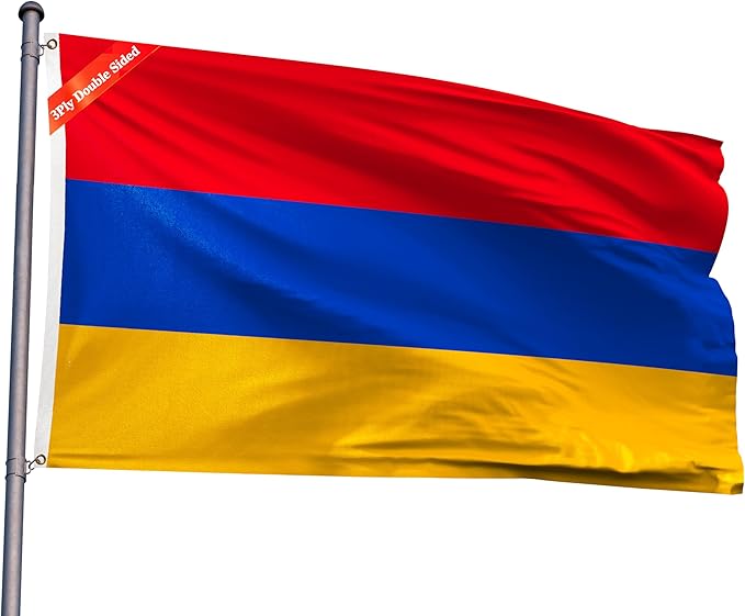 Double Sided Armenia Flag 3x5FT Armenian National Polyester Flag With 2 Grommets For Patriotic Armenian Themed Festival Events Party Decoration (Armenia, 3x5FT-3ply)