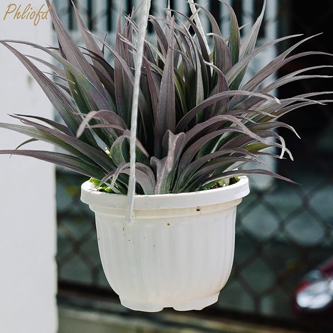 6Pcs Artificial Grass Fake Plants 17.3in Outdoor Plants UV Resistant Faux Greenery Stems Fake Grass for Home Window Garden Office Patio Pathway Front Porch Halloween Décor Green & Black