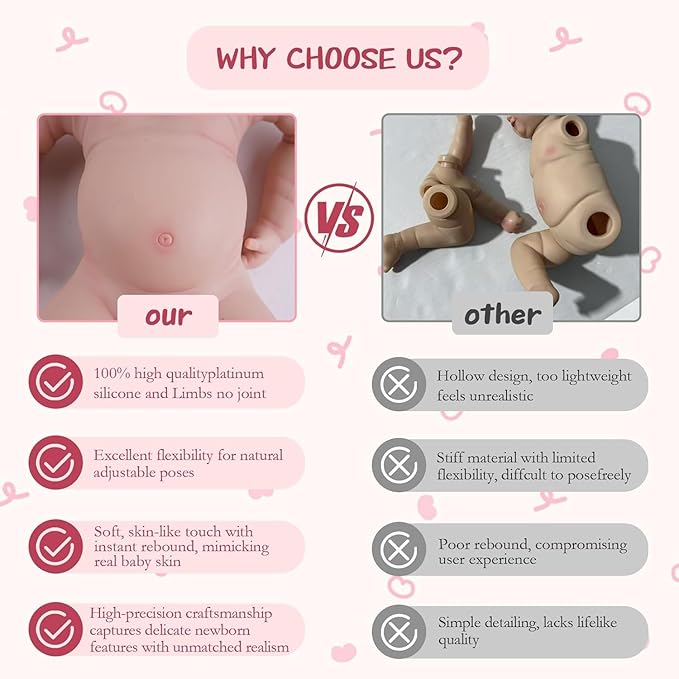 Girl 20 in, Full Silicone Baby Doll, Realistic Baby Dolls, Realistic Veins & Sleeping Pose, Not Vinyl, Reborn Baby Dolls Silicone Full Body, Gift Set