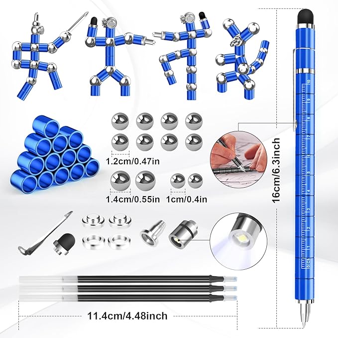 Gifts for Men Fidget Pen, Stocking Stuffers for Teen Boys, White Elephant Gifts for Adults, Anniversary Birthday Gift for Men Him Husband Teenage Boy Brother, Mens Gift for Christmas Multifunction Pen