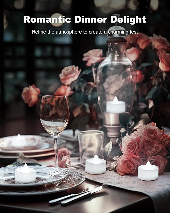 BEICHI Flameless Candles, 12Pack Battery Operated Candles, LED Tea Lights Candles Battery Operated, Flickering Fake Candles for Wedding Halloween Christmas Diwali- Pure White Light
