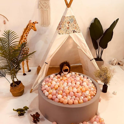 Realhaha Ball Pit Balls 50 100 200 500 Play Balls Plastic Balls for Baby Girls Toddlers Kids Play Tent Pool Playhouse Playpen Party Decoration