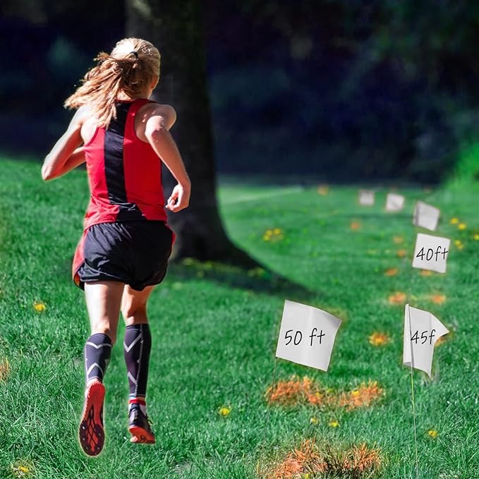 Zozen Marking Flags, White Color | 1000 Pcs/15x4x5 Inch, Yard Flags for Lawn & Irrigation & Landscape & Sprinkler & Survey & Dog Training.