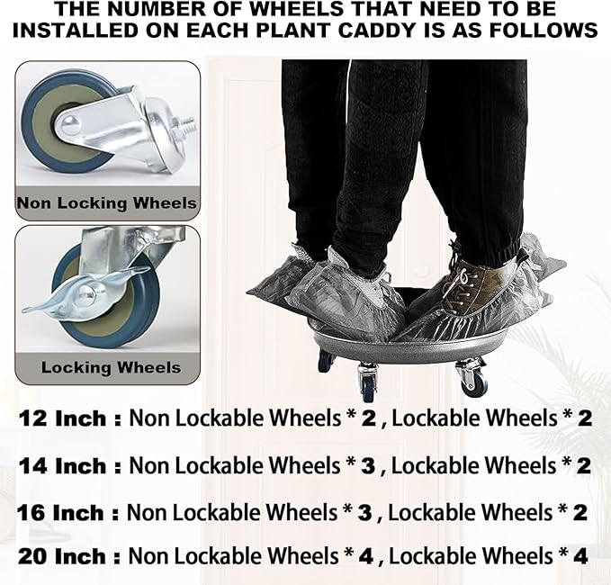 Heavy Duty Plant Caddy with Wheels 16 Inch, 360° Caster, Outdoor Rolling Plant Dolly That is Not Easily Rusted, Indoor Metal Plant Cart with Rollers, Plant Pot Trolley, Silver 3 Pack