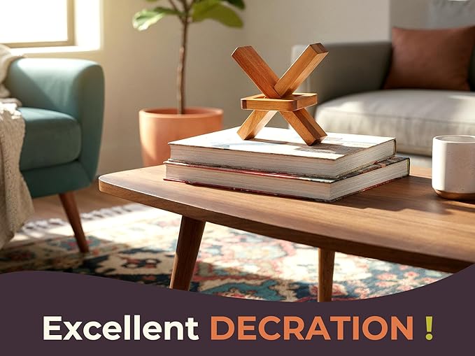 BSIRI Wooden Brain Teasers for Adults Logic Games Gift Puzzle and Mind Teasers for Kids of The Cross Out Tricky Games Wood IQ Puzzles Challenging to Open Trick Lock