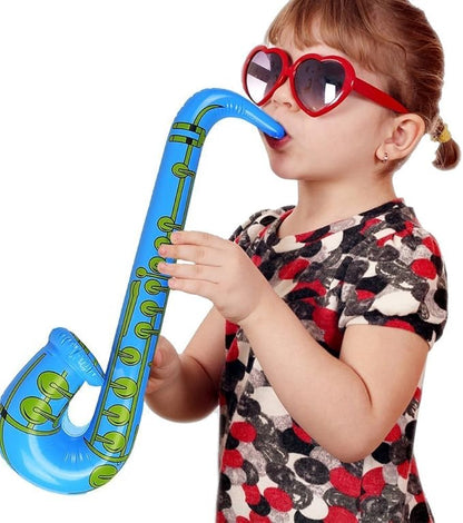 DECORA 27.5“ Inflatable Saxophones Assorted Colors 6pcs for Kids Party Favors (Pack of 2)