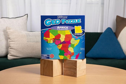 Geotoys GeoPuzzle, Africa and Middle East Shaped Jigsaw Puzzle, 65 Pc Geography Puzzle, Map Puzzle - Jigsaw Puzzles for Kids Ages 6-9 Years Old