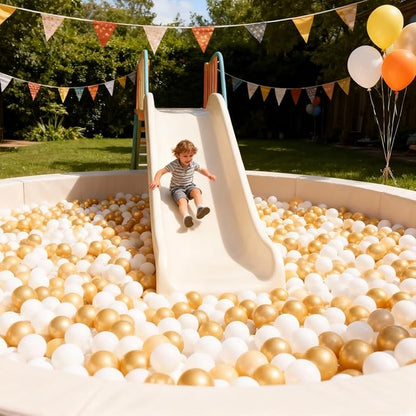 GOGOSO Ball Pit Balls for Toddlers, Brown Plastics Balls for Ball Pool Birhtday Party Girls Kids with Storage Bag, 2.17inches，100pcs