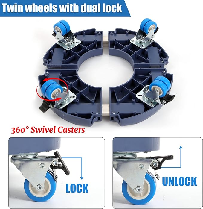 W B D WEIBIDA Plant Caddy with Wheels Heavy Duty 440lbs Capacity, Adjustable 15-21 Inch Rolling Plant Stand Indoor Outdoor, Large Plant Cart Dolly with Casters for Flower Pot Garden Pot Mover