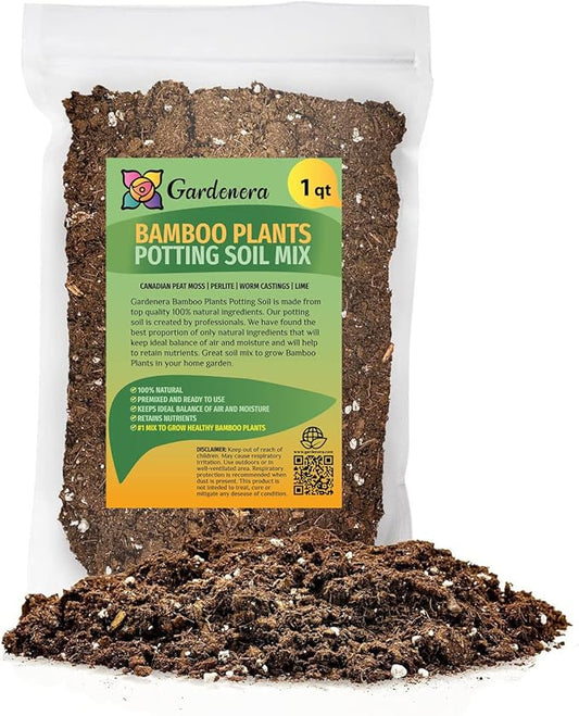 Premium Bamboo Potting Soil Mix - (1 Quart Bag)