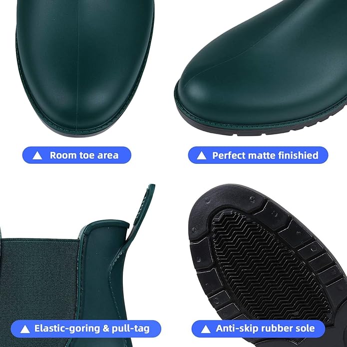 Asgard Women's Ankle Rain Boots Waterproof Chelsea Boots