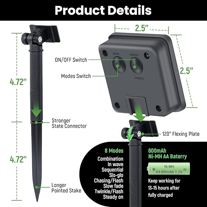 Solar String Lights for Outside,50ft Solar Lights Outdoor Waterproof 100 Led Solar Fairy Lights 8 Lighting Mode Solar String Lights Idea for Garden,Courtyards,Trees(Cool White)