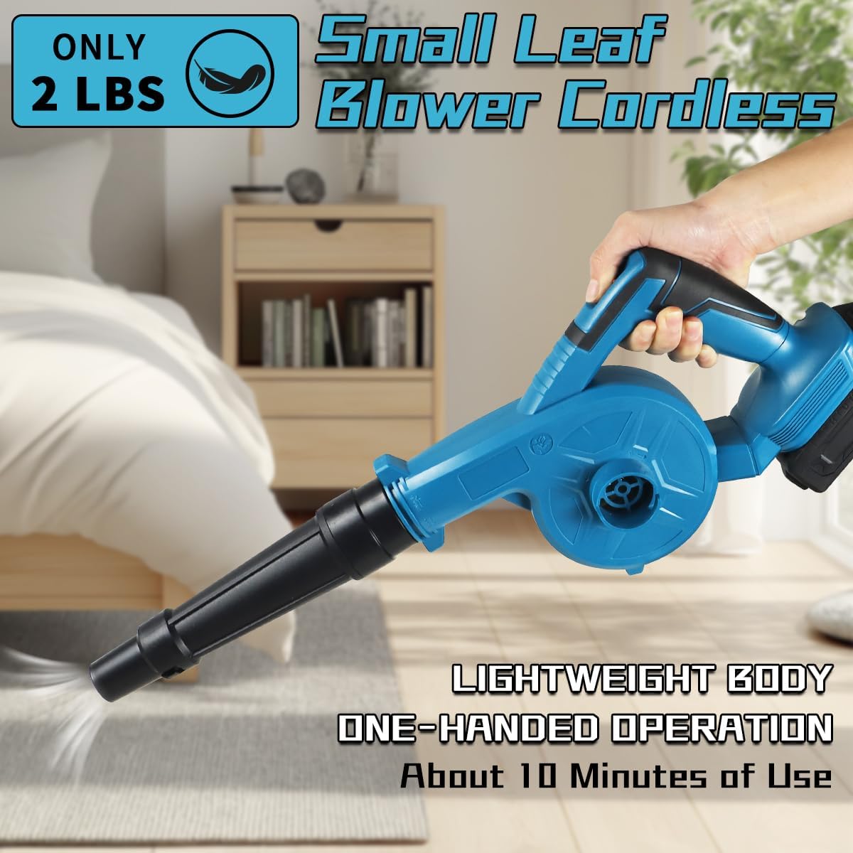 NEWONE Small Leaf Blower Cordless Compatible with Makita 18V Battery,157MPH/64CFM Lightweight Mini Hand Electric Leaf Vacuum for Lawn Care with Battery and Charger,2 Speed