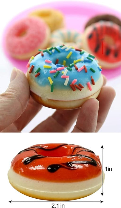 GiftExpress 6 pcs Realistic Artificial Toy Donuts, Scented Fake Donuts, Assorted Realistic Doughnuts Toy Cakes Fake Desserts Decoration Toys, Valentine bv Donut Party Decoration, Prop Food