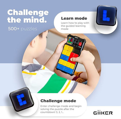 GiiKER Super Slide Puzzle Games, Original 500+ Challenges Brain Teaser Puzzle, Toys for Kids, Travel Games Birthday Gifts Easter Stocking Stuffers for Boys Girls, Activities for Road Trips - Lavender