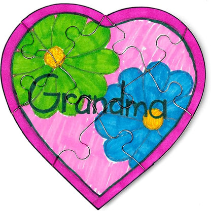Hygloss 12 Blank Heart Puzzles – 6 x 8 Inches – Ideal for Valentine’s Day Crafts – Write, Draw, and Decorate – 8 Pieces Each