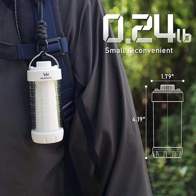 Wurkkos CL01 Camping Lantern Rechargeable, 550LM Waterproof Tent Light with Magnet Base, Up to 300H Runtime,Portable Lantern Flashlight with RGB light,Emergency Camp Light for Hurricane,Hiking,Camping