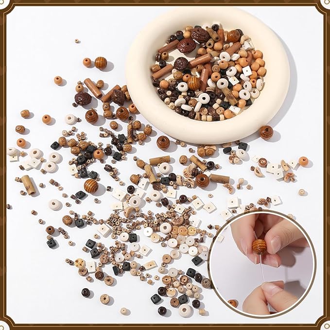 630Pcs Natural Coconut Shell Beading for Jewelry Making Kit -Handmade Coconut Shell Beach Theme Charms Beading for Making Bracelet Necklace Kit DIY Crafts, Boho Style Jewelry Gifts for Woman/Man